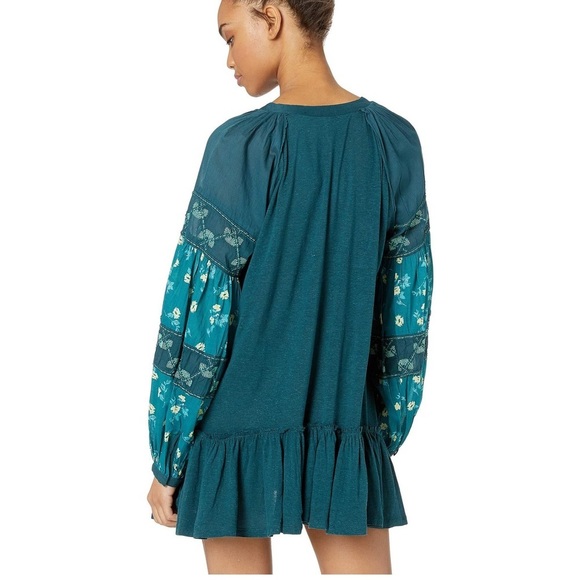 💕x4HP💕Free People mix it up tunic teal dress - Picture 10 of 13